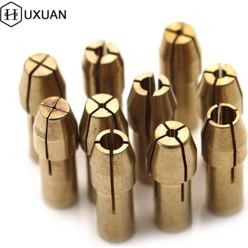 10Pcs Mini Drill Chucks Adapter 0.5mm-3.2mm For Dremel Mini Drill Chucks Chuck Adapter Micro Collet Brass For Power Rotary Tool