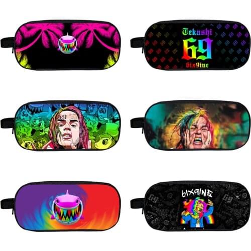Teenage Large Stationery Bag Hip-Hop Backpack 6ix9ine Tekashi GOOBA Pencil Case Women Cosmeticbag College School Supplies Penbox