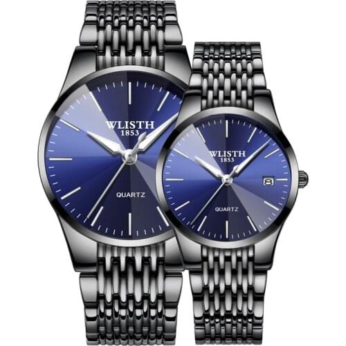 WLISTH Couple Watch Top Brand Luxury Waterproof Watch Men Women Ultra-thin Wrist Watch Set Auto Date Clock Gift Relogio Reloj