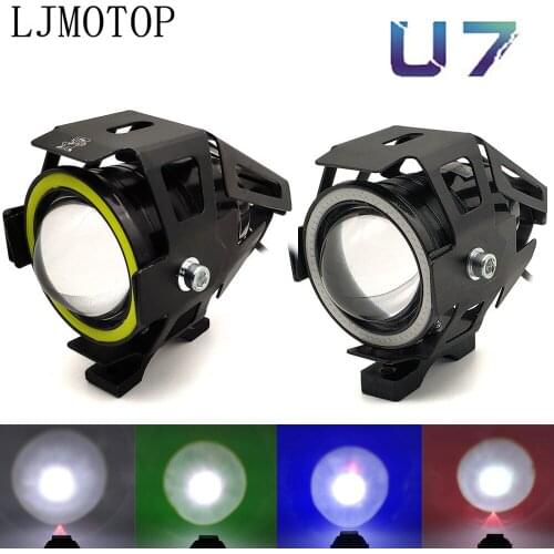 For Honda VTR1000F CBR125R CBR300R CB300F CBR/CB 300 2Pcs Motorcycle Headlights Front Spotlight 12V U7 LED Light Fog Lamp