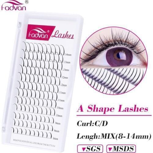 Fadvan A Shape Individual Eyelashes Extension Professional Makeup Cluster Natural Fluffy False Eyelashes 3D Faux Mink Lashes