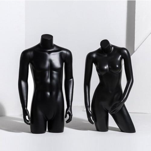 Hot Sale!! Dumb Black Top Grade Male Model Female Half Body Mannequin