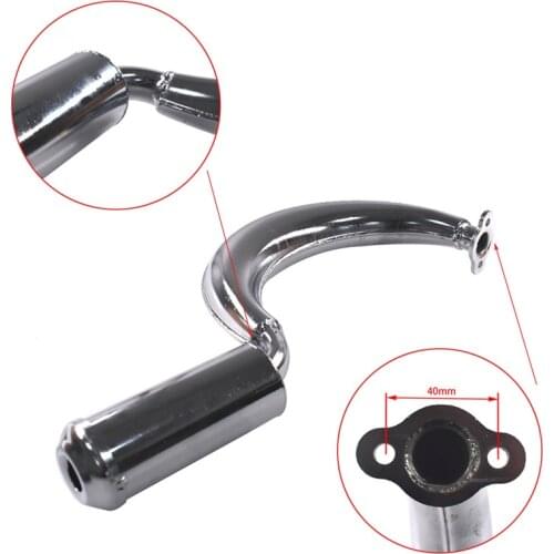 Chrome Banana Muffler Exhaust Pipe Fit For 49cc 66cc 80cc Motorized Bike Motor Part Replacement Exhaust Gas Safely Effectively