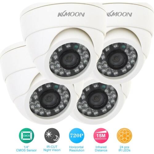 KKmoon 4pcs 60ft Video Cable IR-CUT Home Surveillance PAL System 4PCS 720P CCTV Camera Security Kit