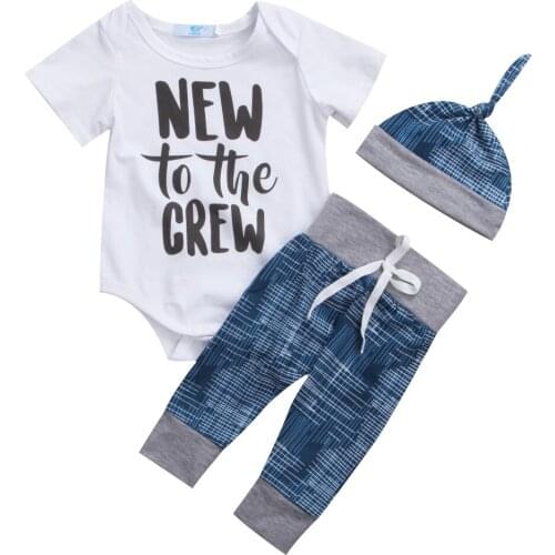 Baby Suit!!Newborn Baby Boy Girl Clothes Jumpsuit Long Sleeve Bodysuit +Long Pants +Hat 3pcs Outfit Size 0-24M