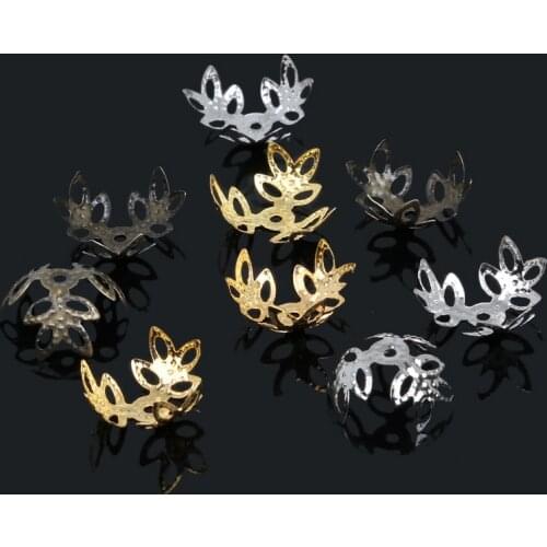 Best Sale 900pcs Pick 3 Colors Tone Flower Bead Cap Cone 14mm For DIY Beads Jewelry Findings Making