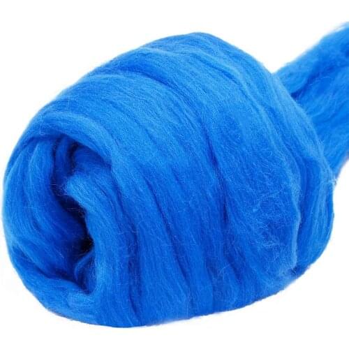 Imzay 3.53oz Wool Roving Yarn, 100% Pure Wool, Chunky Yarn, Spinning Wool Roving for Needle Felting Wet Felting DIY(blue