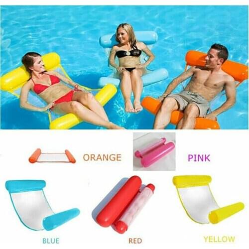 Summer Inflatable Floating Hammock Row Pool Air Mattresses Foldable Water Sports Chair Floating Sleeping Cushion Bed Chair