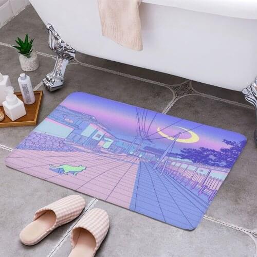 Kyoto Nights Cheaper Anti-slip Modern Area Rugs Living Room Balcony Bathroom Printed Carpet Doormat Hallway Bath Mat
