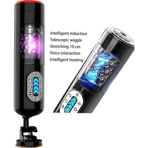 Latest Male Masturbation Cup Intelligent Pronunciation Automatic Telescopic Rotating Squirm Heating Vagina Pocket Pussy Sex Toy