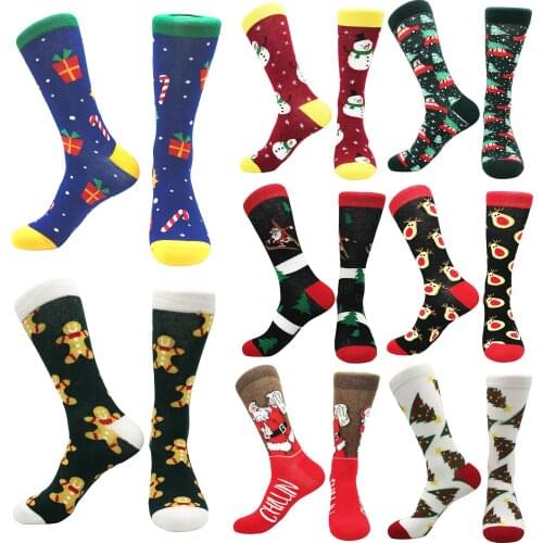 2021 new Christmas style socks men and women cotton socks personality trend cartoon couple socks neutral