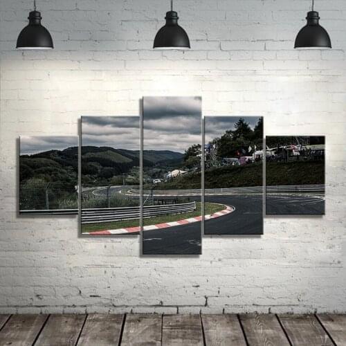 Nurburgring Rally Road Sports Car Track Print Canvas Paintings 5 Piece Landscape Wall Art Poster Living Room Home Decor Pictures