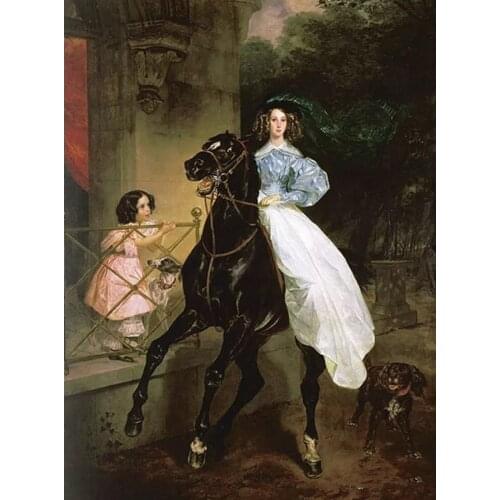 Full Diamond Embroidery 5D Diamond Painting Russian Printer The Horsewoman Pattern DIY New Home Decoration Wall Hanging FC302