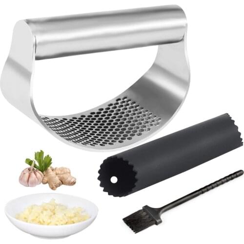 Manual Garlic Press Household Stainless Steel Garlic Grinding Slicer Chopper Squeezer Ginger Garlic Tools Kitchen Accessories