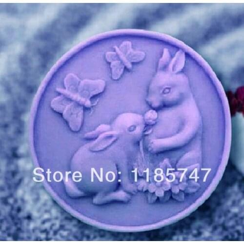 Cute rabbits style handcrafted silicone soap mould handmade cake chocolate silicone molds