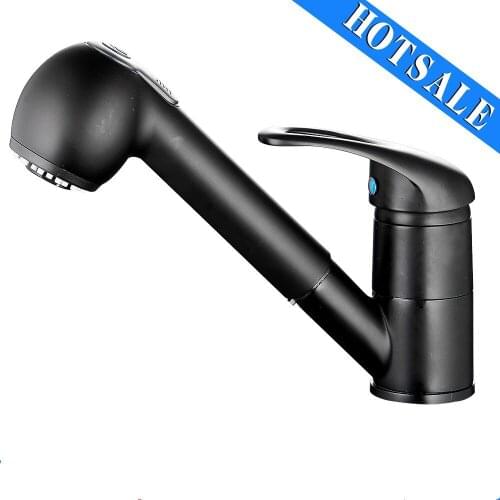 Bathroom Faucet Single Hole Pull Out Spout Kitchen Sink Mixer Tap with Stream Sprayer Head Black Kitchen Sink Faucet