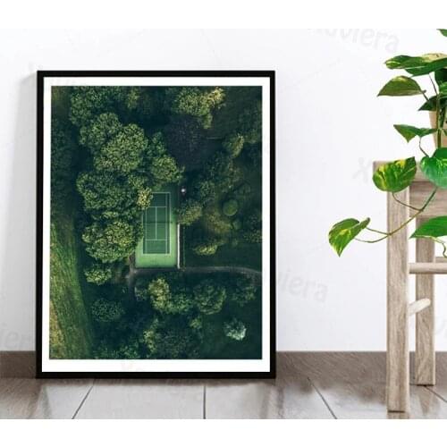 Modern Wall Art Decor Poster Forest Tennis Court HD Print Sports Picture Canvas Painting for Living Room Bedroom Home Decoration