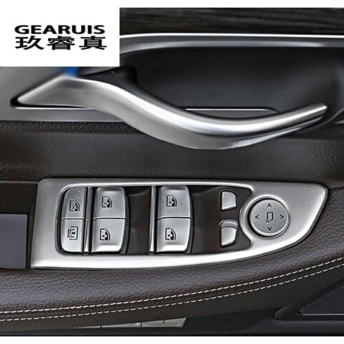 Car Styling Door Armrest panel cover Stickers For BMW 7 Series F01 F02 G11 G12 Window Glass Lifting Button Trim Auto Accessories