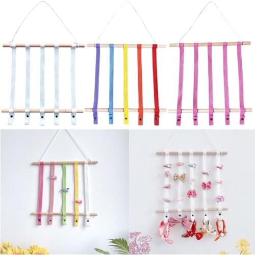 Woven Cotton Ribbon Girls Hair Bows Storage Rack Baby Girls Kids Headband Bow Hair Band Hairpin Hair Clips Organizer Holder