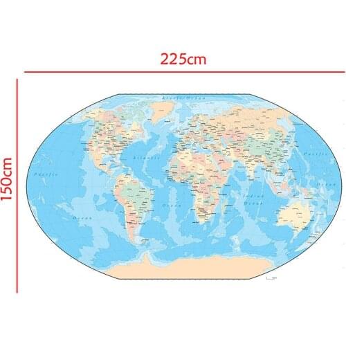 The World Map150x225cm Non-woven Waterproof Map without National Flag For Education
