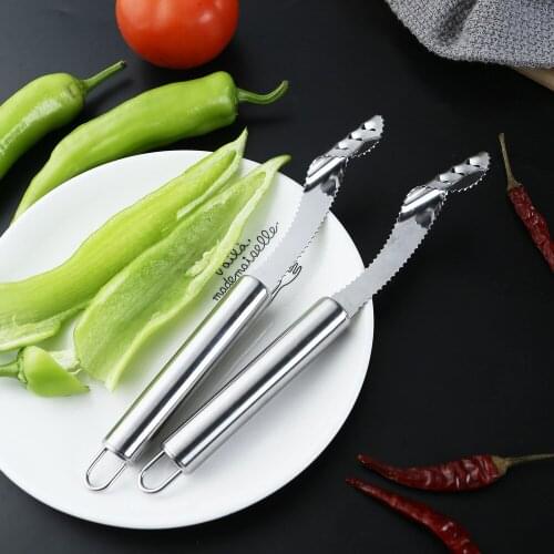 1 Pc Curved Chili Corer Stainless Steel Chili Pepper Corer Jalapeno Corer Knife Kitchen Cooking Tool