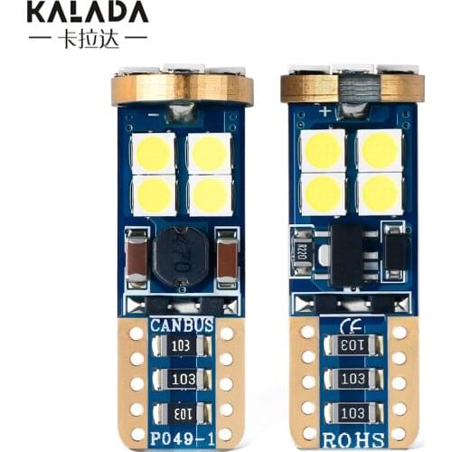 2x Non Polarity T10 Socket Canbus No Error 3030 Bulb Car Lamp Led Diode Bulb W5W 194 Vehicle License Plate Clearance Lights 12V