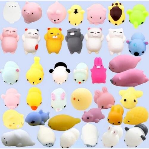 25/30pcs Pack Squishy Squeeze Mochi Cat Cute Antistress Squishes Soft Squishies Animals Set Anti Stress Xmas Toys for Children