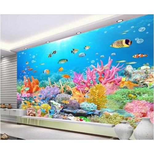 3d room wallpaper custom photo HD underwater coral reef TV background decor 3d wall mural wallpaper for walls 3 d print fabric