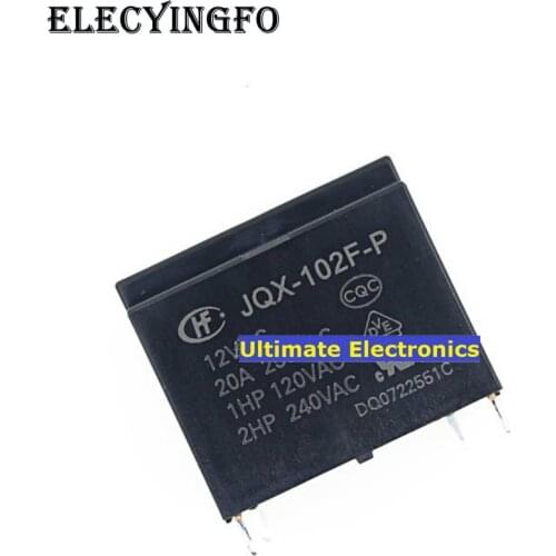 5pcs JQX-102F-P-12VDC HF102F-P-12VDC A group of normally open 4 foot air conditioners relay