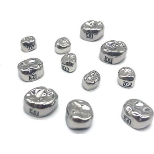 5pcs Denture stainless Steel Crown Anteriors Posterior Teeth Orthodontic First Deciduous Molar Upper Jaw Left Right Sides