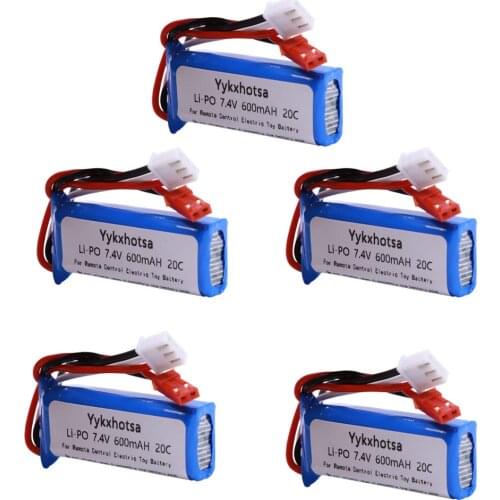 Lipo Battery for WLtoys K969 K979 K989 K999 P929 P939 RC Car Parts 7.4V 600mAh Battery 601844 7.4 V 2S high quality lipo battery