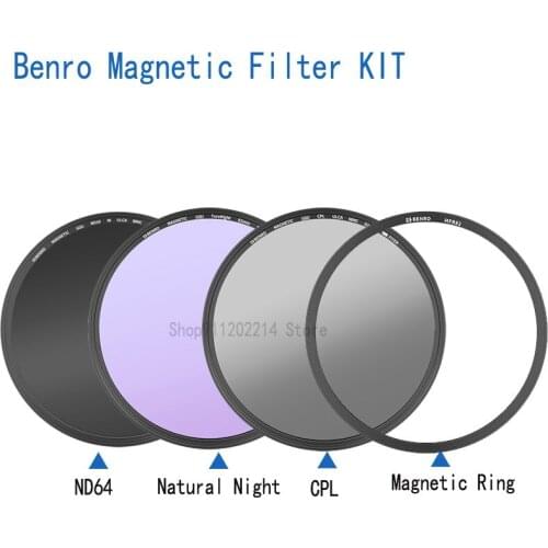 Benro 82mm Magnetic Circular Filter Kit cpl+ND64+Magnetic Natural Night Filter+Magnetic ring camera lens filters