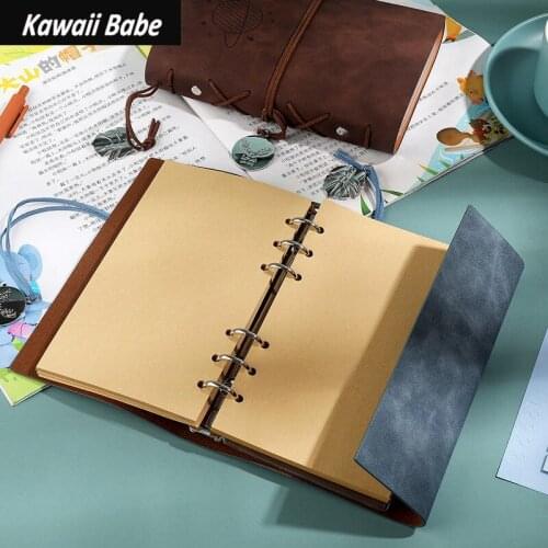 Notepads A6 Binder Sketchbook Notebooks Vintage Leather Agenda Planner Budget Book School Supplies Notebook Binder Diary