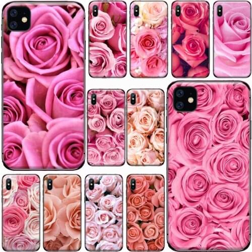 Pink roses Phone Case for iPhone 11 12 pro XS MAX 8 7 6 6S Plus X 5S SE 2020 XR mini