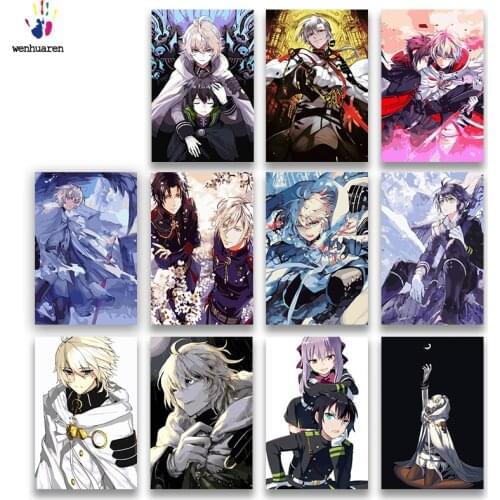 DIY colorings pictures by numbers with colors Seraph of the end Japanese manga picture drawing painting by numbers framed Home