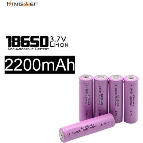 HOT SALE New Brand KingWei Pink 2200mah 3.7v Li ion Battery 18650 Rechargeable Battery For Flashlight Head Lamp