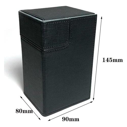 Mid-Large Size Card Case Deck Box Black Storage Box For Board Game Cards MTG/TCG/PKM/PTCG/YGO Yugioh Can Hold 80+ Cards