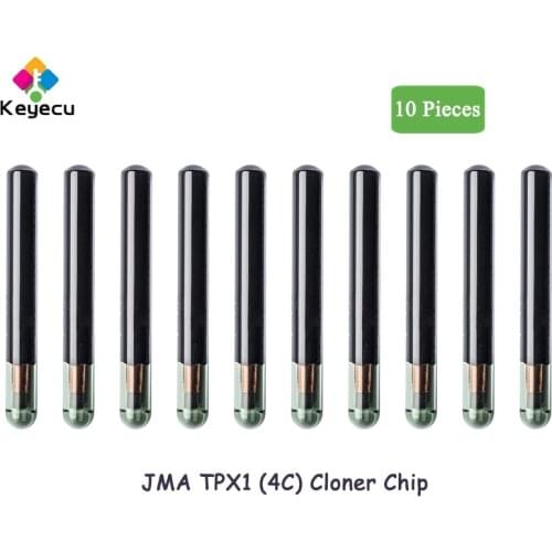KEYECU 10 Pieces JMA TPX1 ( 4C ) Glass Cloner Transponder Chip for Toyota for Ford for Lexus for Suzuki Auto Car Key Chip