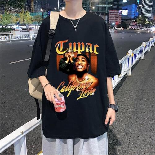 Classic Awesome Tupac 2pac Rapper T-shirt Harajuku Print Tee Short Sleeve Playboi Carti Oversized Hip Hop T Shirt Men Cotton Top