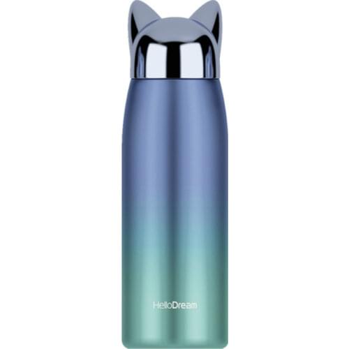Fox Phantom Gradient Thermos Water Cup Cartoon Student Stainless Steel Gift Cup Couple Hot Water Thermos Vacuum Flasks