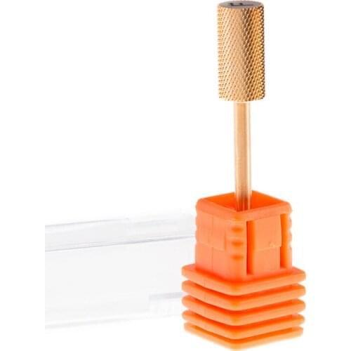 MAOHANG High Quality 3/32" Gold Coated Large barrel bit Carbide Nail Drill Bit Mill Cutter For Electric Drill Manicure Machine