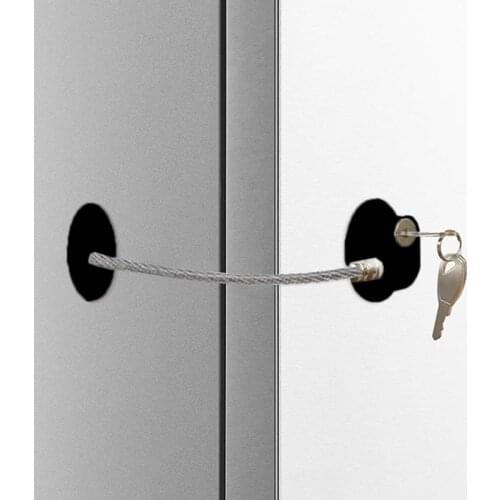 New Hot Black Childrens Window Refrigerator Safety Limit Lock with Stainless Steel Key Cylinder Baby Care