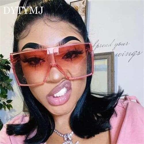 DYTYMJ Oversized Square Sunglasses Women Vintage Big Frame Sun Glasses Women/Men Color Mirror Sun Glasses Gafas De Sol Hombre