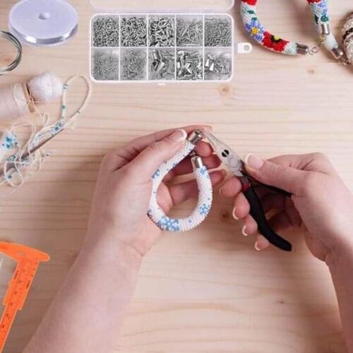 Jewelry Making Tools Findings 10 Grids Box Silver Metal Tape Measure Tweezer