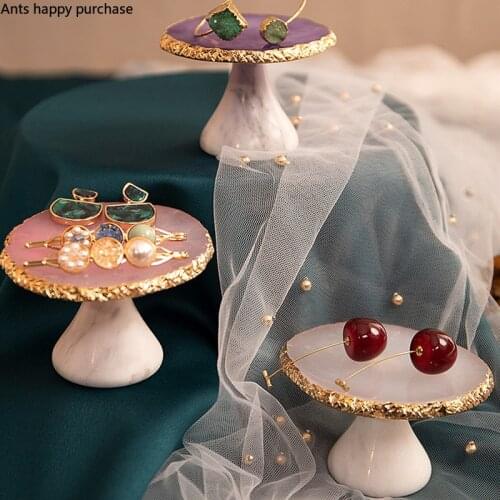 Resin Marble Storage Tray Jewelry Display Stand Decorative Trays Jewelrys Tray Earring Stand Jewelry Display Trays Storage Rack