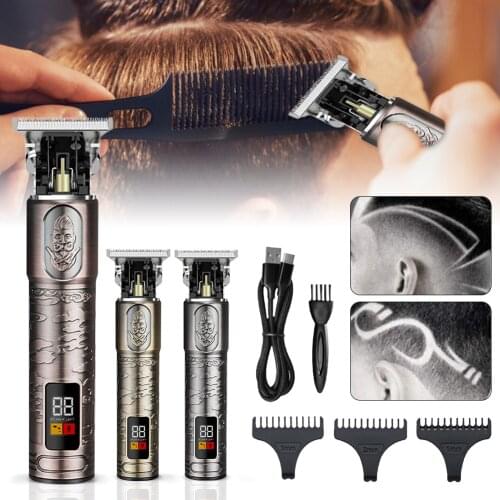 Professional Hair Trimmer Rechargeable Hair Clipper Waterproof Wireless Electric Machine Beard Trimmer Body Men Haircut