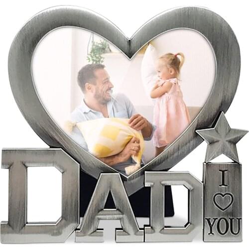 Love Heart Photo Frame Personality Photo DIY Metal Photo Clip Picture Frames Desktop Decor Souvenir Fathers Day Gift for Dad
