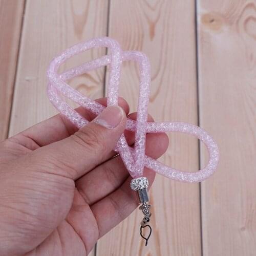 Bling Neck Crystal Rhinestone Lanyard Strap Cell Phone ID Card Badge Key Holder