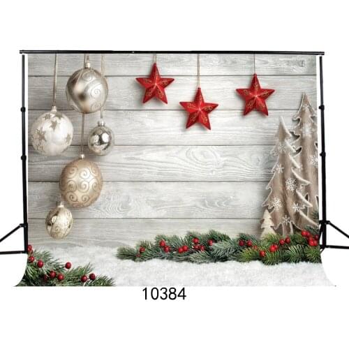 Christmas Background Vinyl Photography Backdrops Computer Printed Christmas Decor White Wooden Plank for Photo studio Party