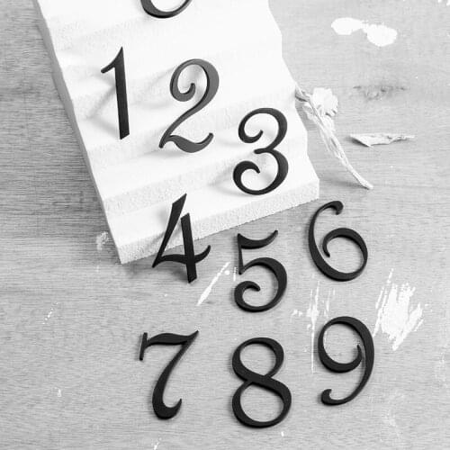 Self-adhesive house number number sticker Nordic pure copper metal custom letter hotel brass house number plate home